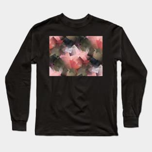 Abstract In Pink, Grey And Green Long Sleeve T-Shirt